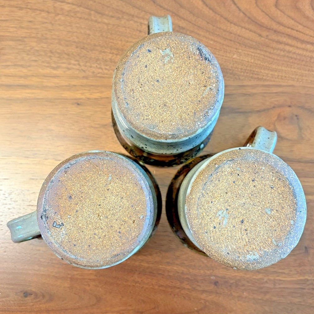 3 Studio Art Pottery Stoneware Mug Hand Thrown Cup - Picture 7 of 9